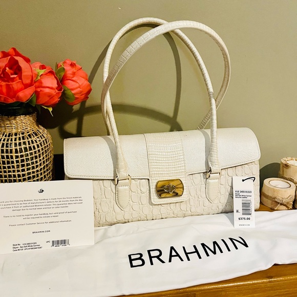 Brahmin Handbags - Brahmin Dayan Sea Salt White Carman handbag MSRP $375